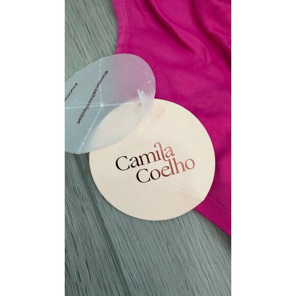 Camila Coelho Payton Party Fringe Halter Hot Pink Maxi Dress NWT Small - Picture 3 of 9